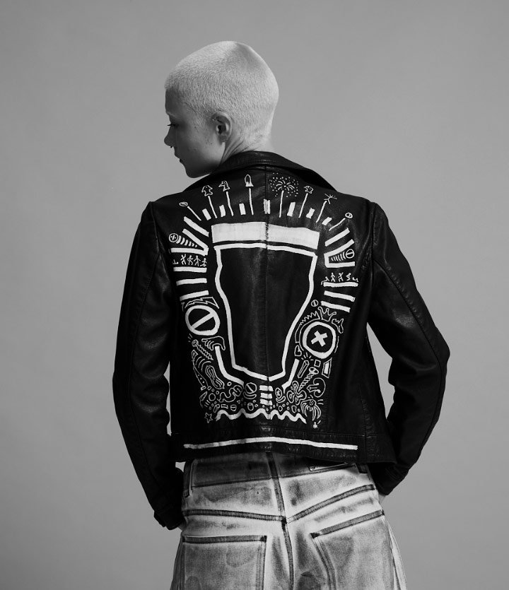 Leather jacket artwork by Paul Bruty